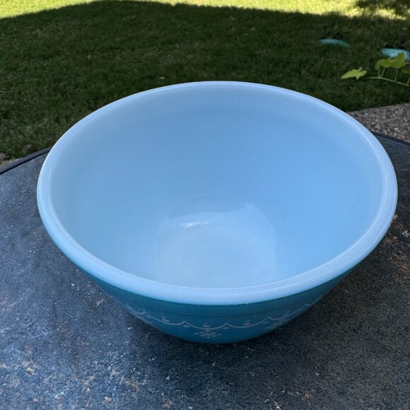 Vintage Pyrex By Corning Snowflake Blue #401 Nesting Bowl Replacement USA - Picture 11 of 14